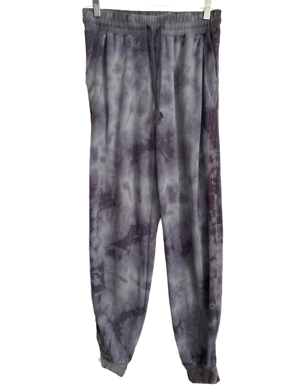 KNOX ROSE Women’s Purple Tie Dye Print Rayon Blend Jogger Pants
